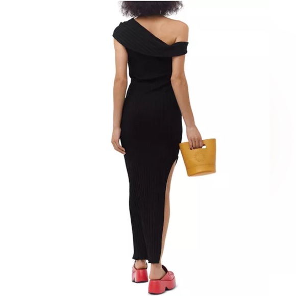 Simon Miller Asymmetric Wide Rib Maxi Dress in Black, Size M New w/Tag - Picture 3 of 8